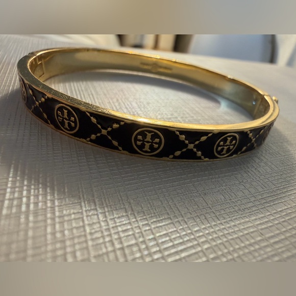 Tory Burch Jewelry - Tory Burch Gold and Black Bangle Bracelet